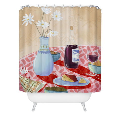 LouBruzzoni Dinner Still Life Shower Curtain