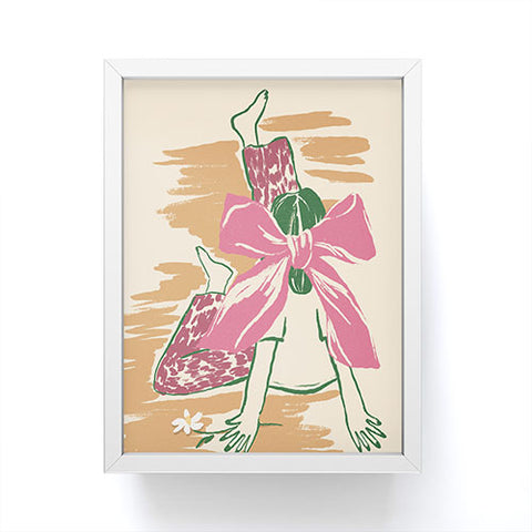 LouBruzzoni Girl With A Pink Bow Framed Mini Art Print