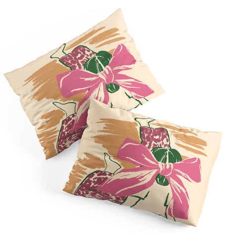 LouBruzzoni Girl With A Pink Bow Pillow Shams