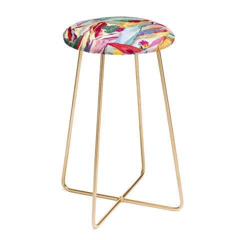 LouBruzzoni Gouache rainbow landscape Counter Stool