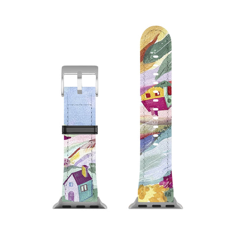 LouBruzzoni Gouache rainbow landscape Apple Watch Band