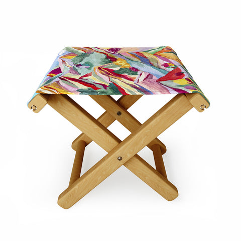 LouBruzzoni Gouache rainbow landscape Folding Stool