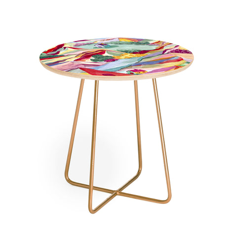 LouBruzzoni Gouache rainbow landscape Round Side Table