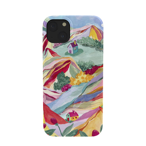 LouBruzzoni Gouache rainbow landscape Phone Case
