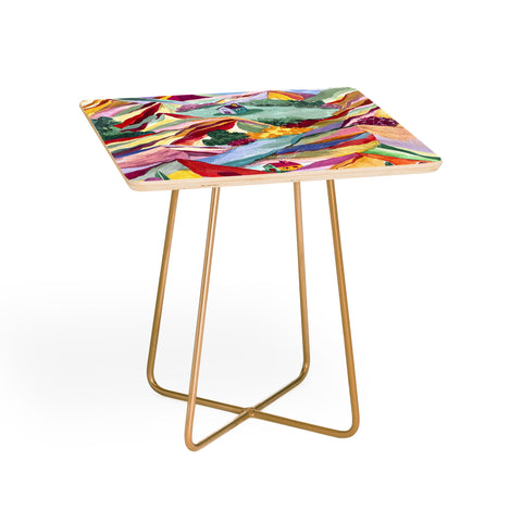 LouBruzzoni Gouache rainbow landscape Side Table