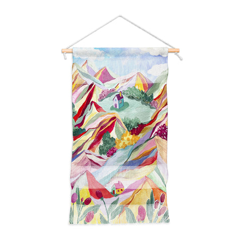 LouBruzzoni Gouache rainbow landscape Wall Hanging Portrait