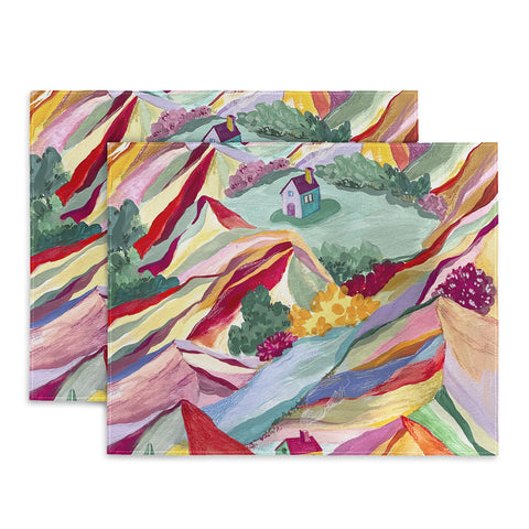 LouBruzzoni Gouache rainbow landscape Placemat