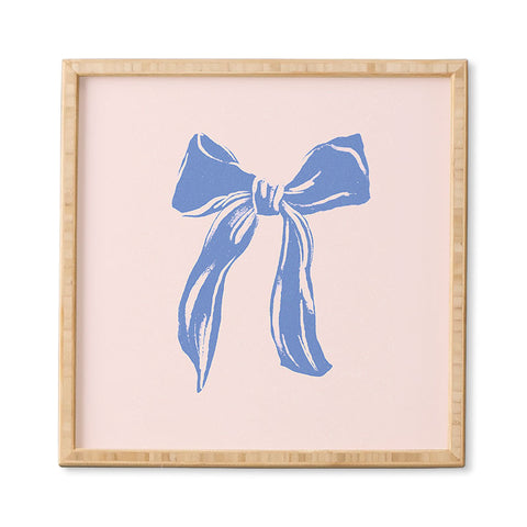 LouBruzzoni Light blue bow Framed Wall Art