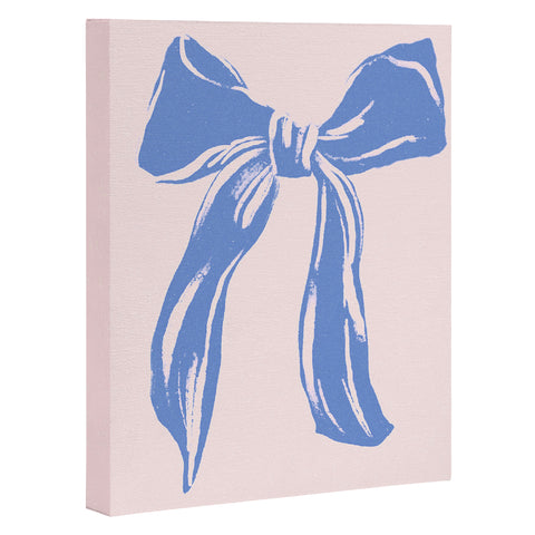 LouBruzzoni Light blue bow Art Canvas