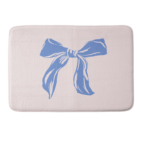 LouBruzzoni Light blue bow Memory Foam Bath Mat