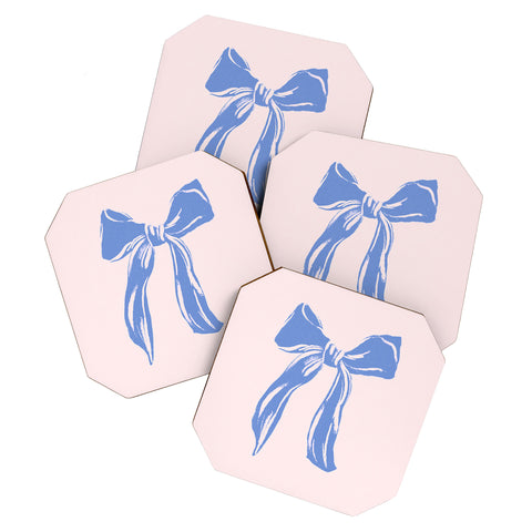 LouBruzzoni Light blue bow Coaster Set