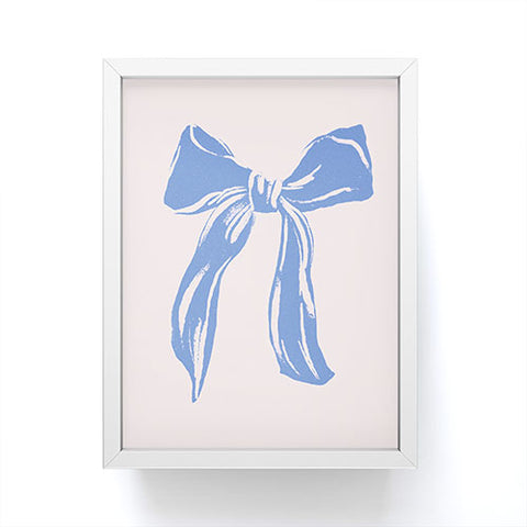 LouBruzzoni Light blue bow Framed Mini Art Print