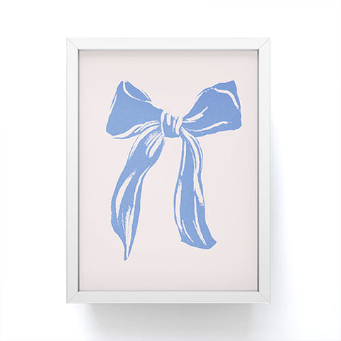 LouBruzzoni Light blue bow Framed Mini Art Print