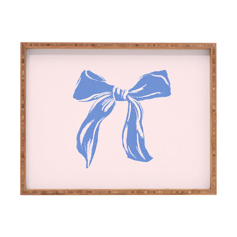 LouBruzzoni Light blue bow Rectangular Tray
