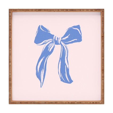 LouBruzzoni Light blue bow Square Tray