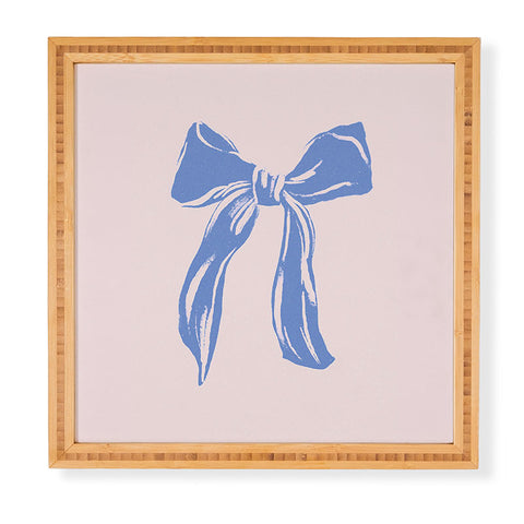 LouBruzzoni Light blue bow Framed Wall Art