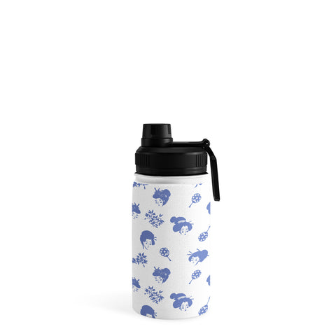 LouBruzzoni Light blue japanese pattern Water Bottle