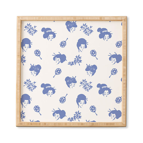 LouBruzzoni Light blue japanese pattern Framed Wall Art