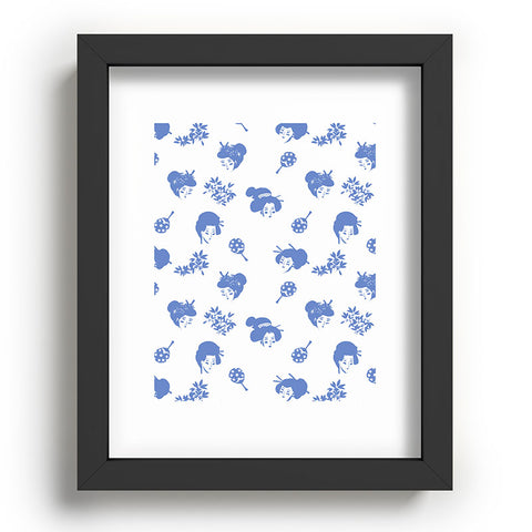 LouBruzzoni Light blue japanese pattern Recessed Framing Rectangle