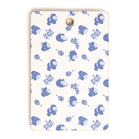 LouBruzzoni Light blue japanese pattern Cutting Board Rectangle