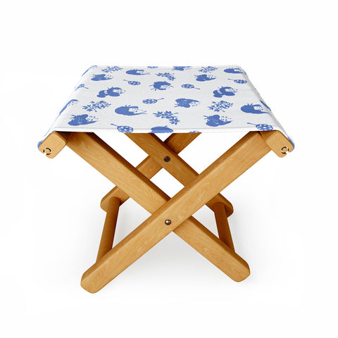 LouBruzzoni Light blue japanese pattern Folding Stool
