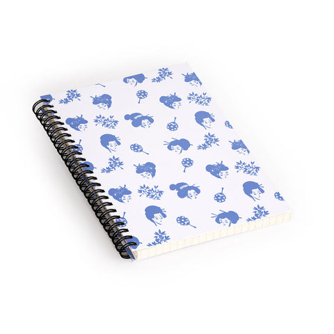 LouBruzzoni Light blue japanese pattern Spiral Notebook