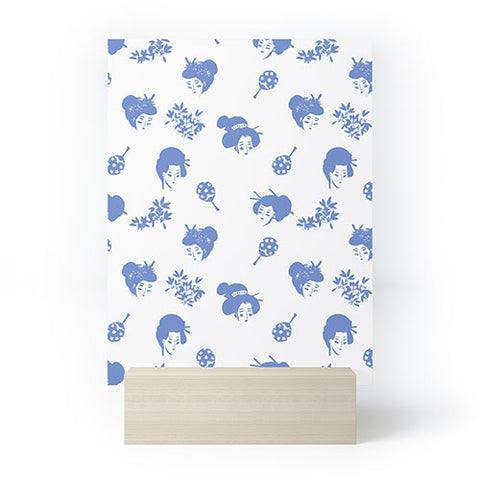 LouBruzzoni Light blue japanese pattern Mini Art Print