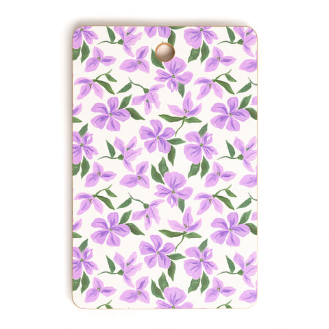 LouBruzzoni Lilac gouache flowers Cutting Board Rectangle