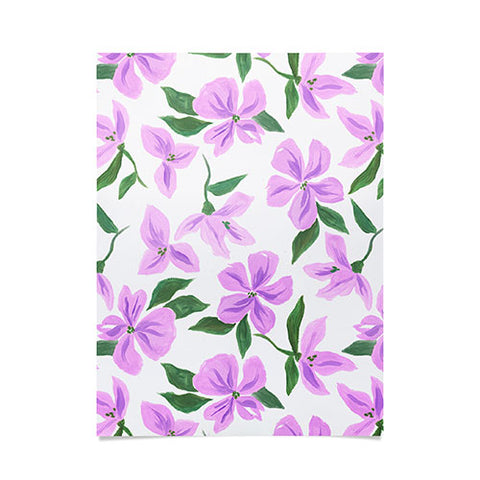 LouBruzzoni Lilac gouache flowers Poster