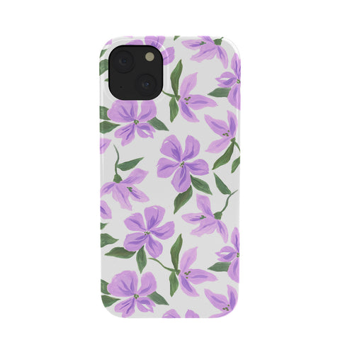 LouBruzzoni Lilac gouache flowers Phone Case