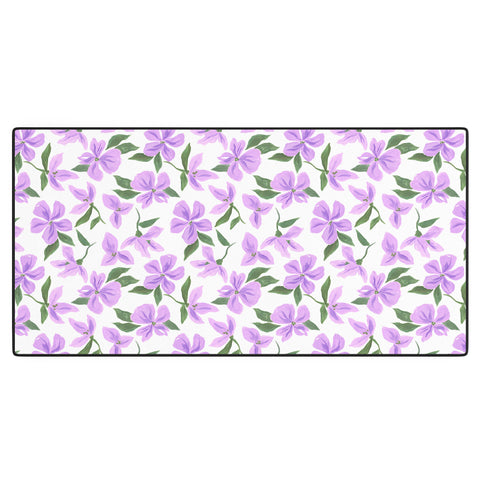 LouBruzzoni Lilac gouache flowers Desk Mat