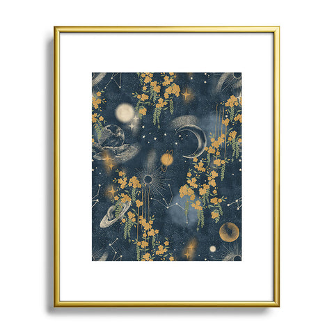 LouBruzzoni Midnight forest Metal Framed Art Print