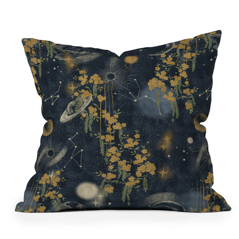 LouBruzzoni Midnight forest Outdoor Throw Pillow
