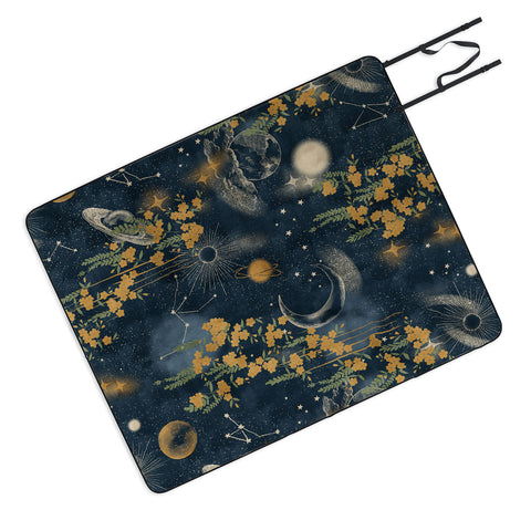 LouBruzzoni Midnight forest Picnic Blanket