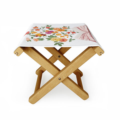 LouBruzzoni Open book blossom Orange Folding Stool