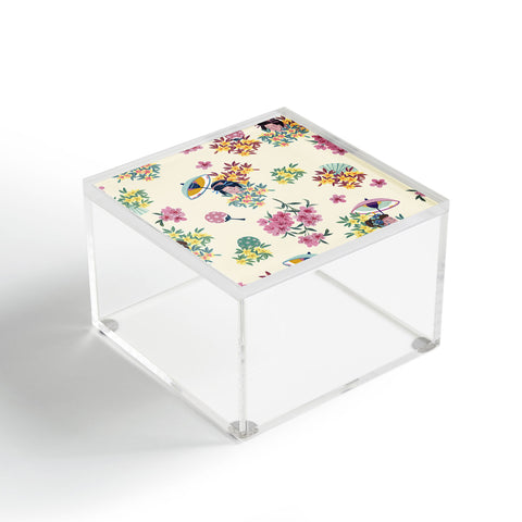 LouBruzzoni Pastel pink oriental pattern Acrylic Box