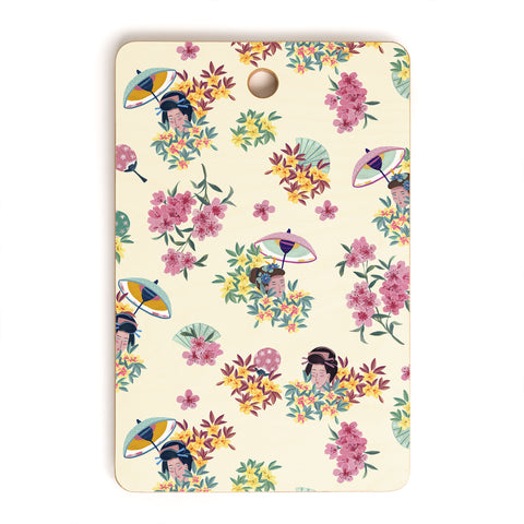 LouBruzzoni Pastel pink oriental pattern Cutting Board Rectangle