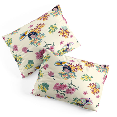 LouBruzzoni Pastel pink oriental pattern Pillow Shams