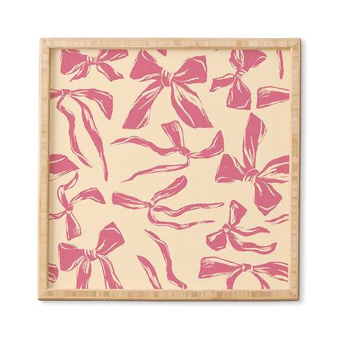 LouBruzzoni Pink bow pattern Framed Wall Art