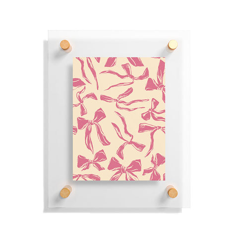 LouBruzzoni Pink bow pattern Floating Acrylic Print