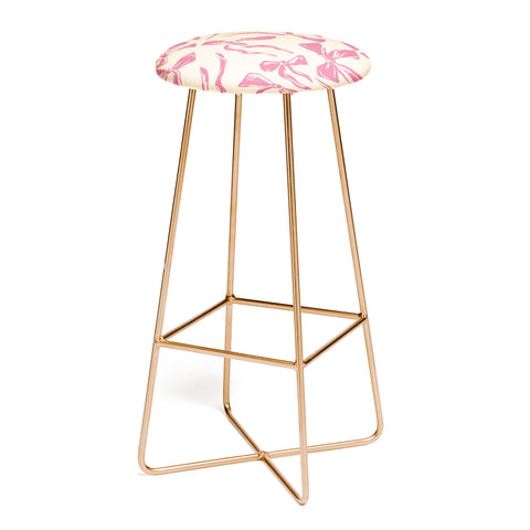 LouBruzzoni Pink bow pattern Bar Stool