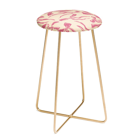 LouBruzzoni Pink bow pattern Counter Stool