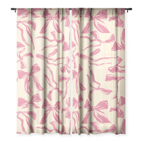 LouBruzzoni Pink bow pattern Sheer Non Repeat