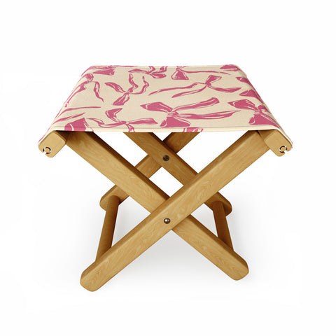 LouBruzzoni Pink bow pattern Folding Stool