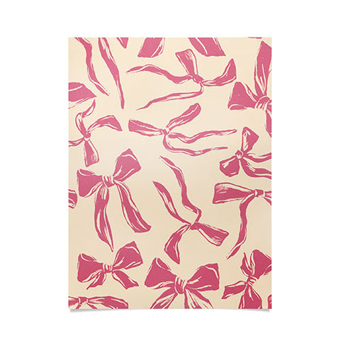 LouBruzzoni Pink bow pattern Poster