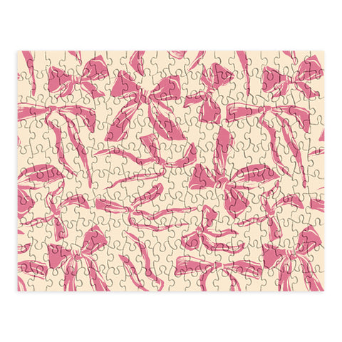 LouBruzzoni Pink bow pattern Puzzle