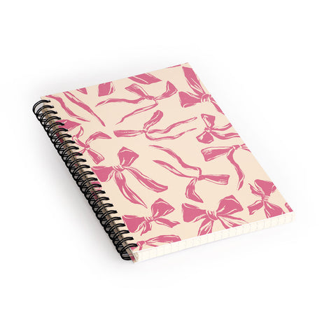 LouBruzzoni Pink bow pattern Spiral Notebook