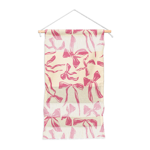 LouBruzzoni Pink bow pattern Wall Hanging Portrait
