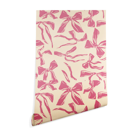 LouBruzzoni Pink bow pattern Wallpaper
