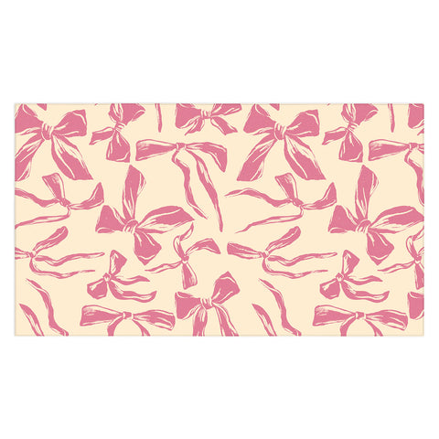 LouBruzzoni Pink bow pattern Tablecloth
